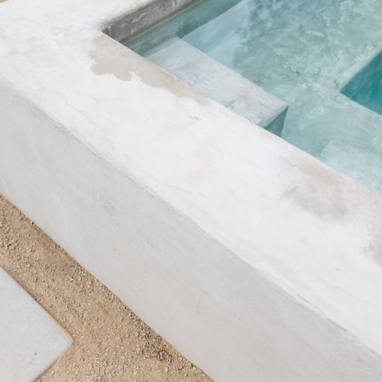 Picture of the edge of a swimming pool.